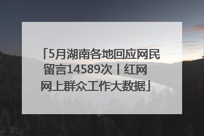 5月湖南各地回应网民留言14589次丨红网网上群众工作大数据